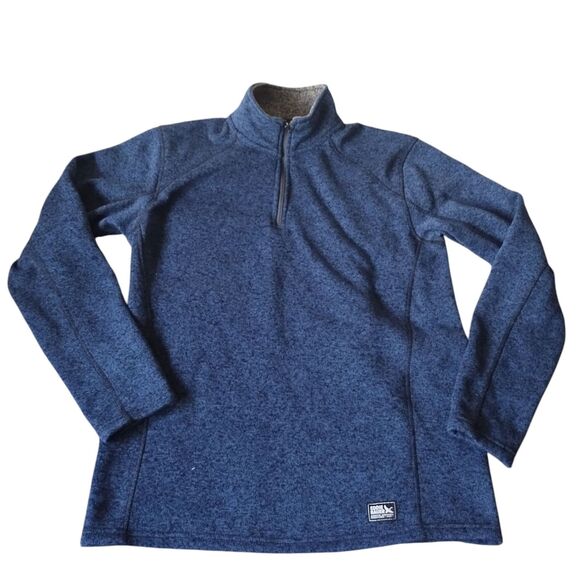 Eddie Bauer 1/4 Zip Fleece Pullover Mens Large Blue Sweater Outdoor Warm Layer - Picture 1 of 14